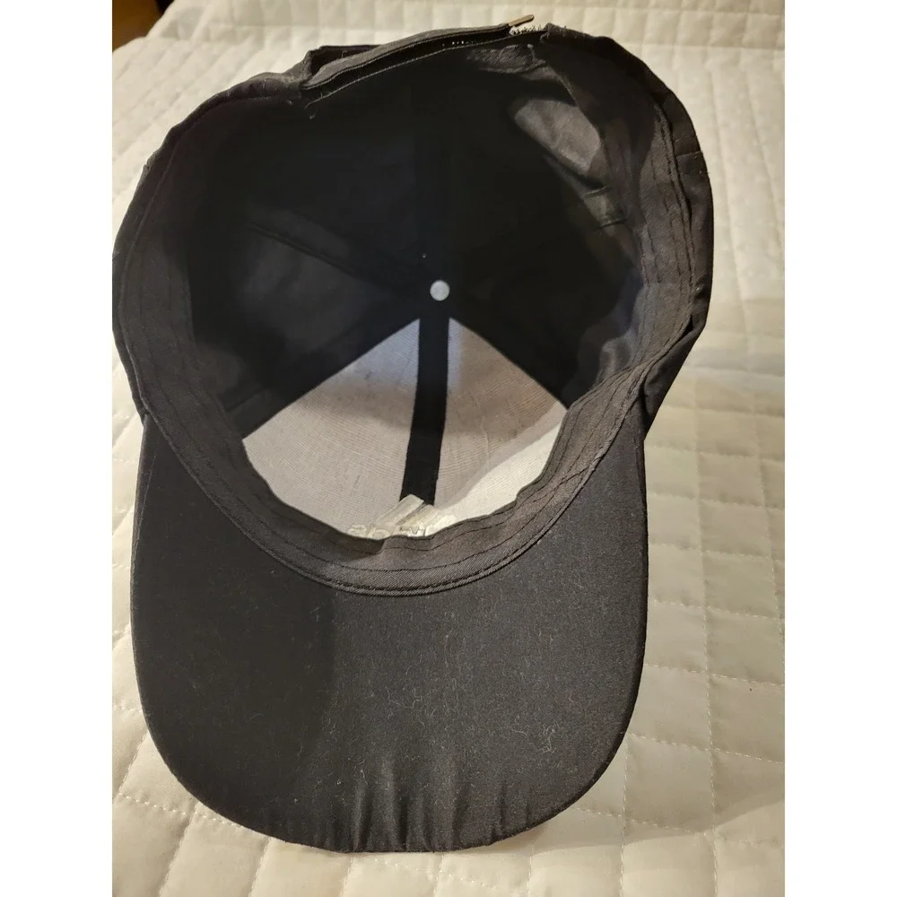 Adidas Climalite Black Baseball Cap White Logo Hook & Loop Adjustable Sporty Hat